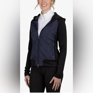 NWT Kastel Denmark Women's Front Quilted Hooded Jacket UPF 50 - Navy - Sz XL